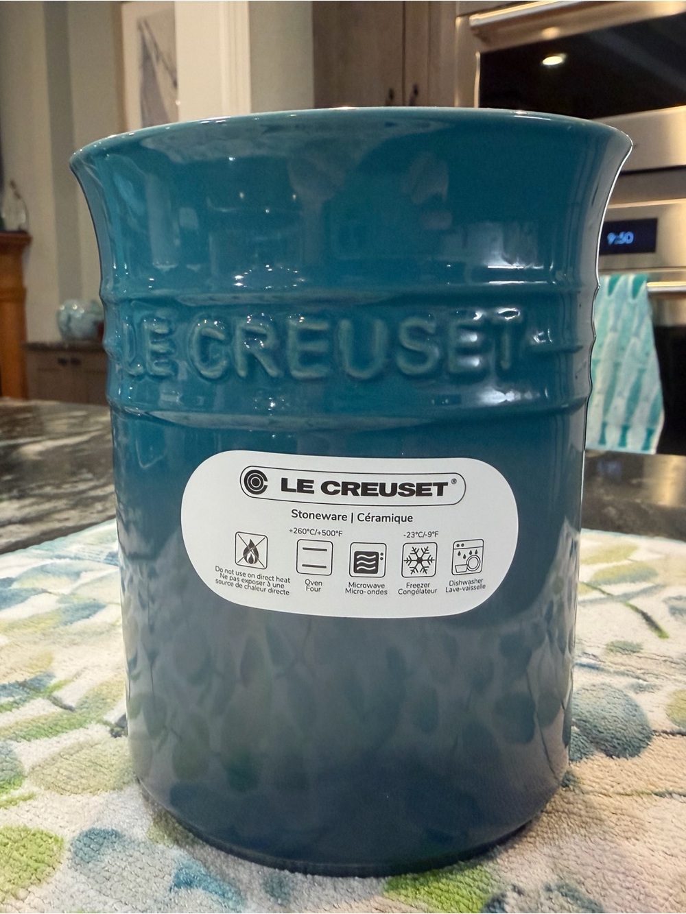 New RARE Le Creuset Utensil Crock in RETIRED Deep Teal